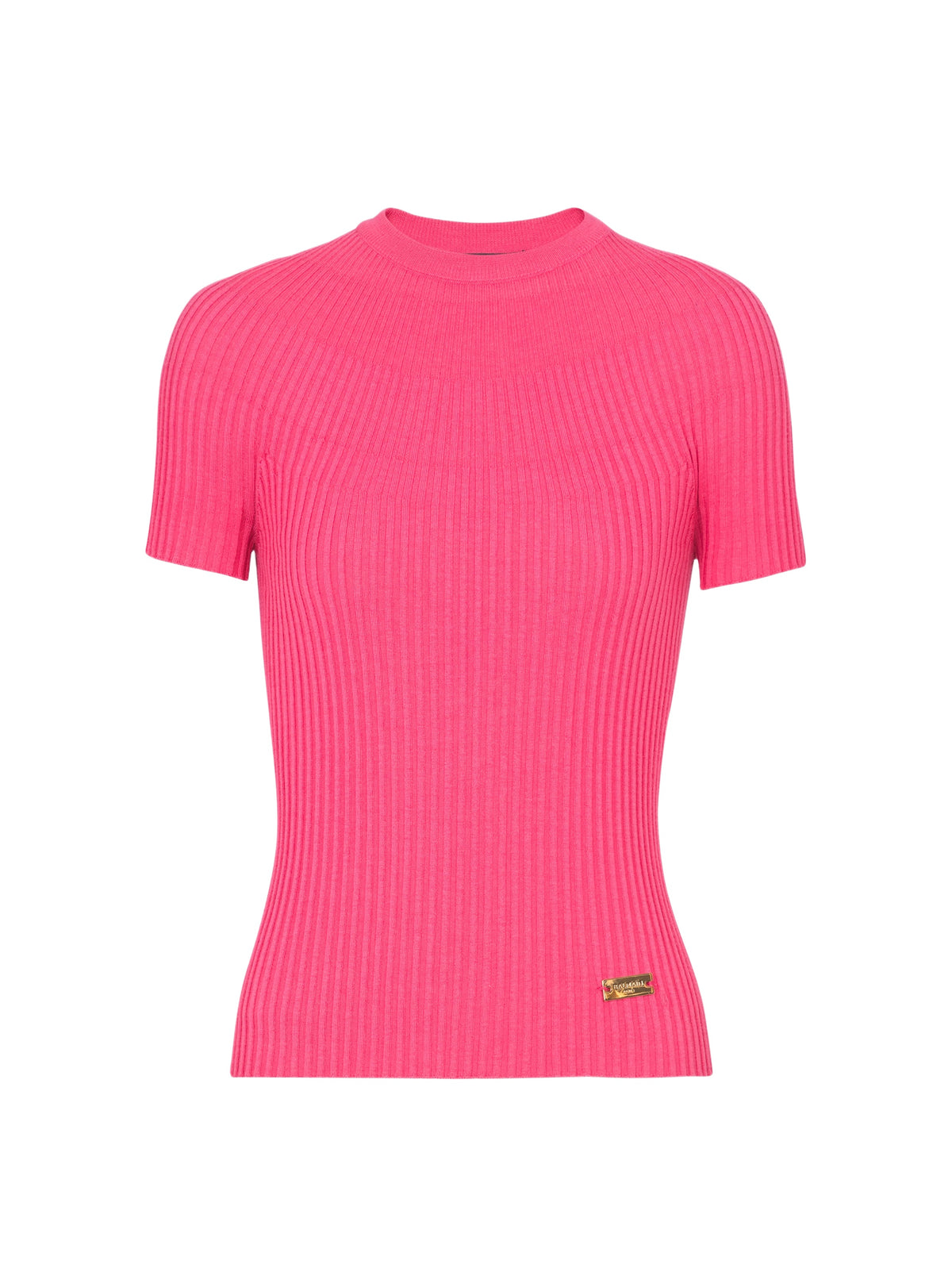 Top en maille côtelée - Rose