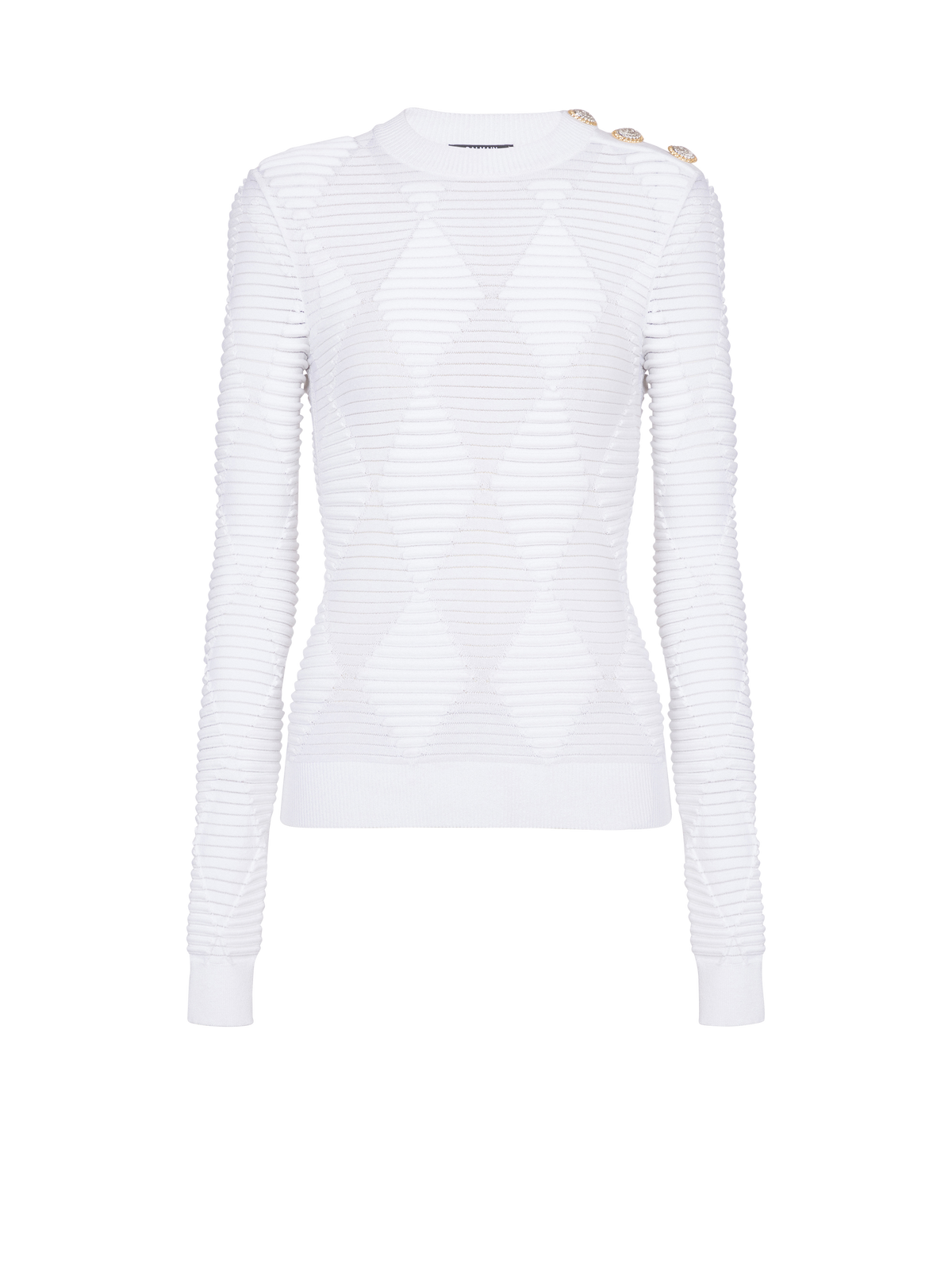 Haut 3 boutons en maille - Blanc