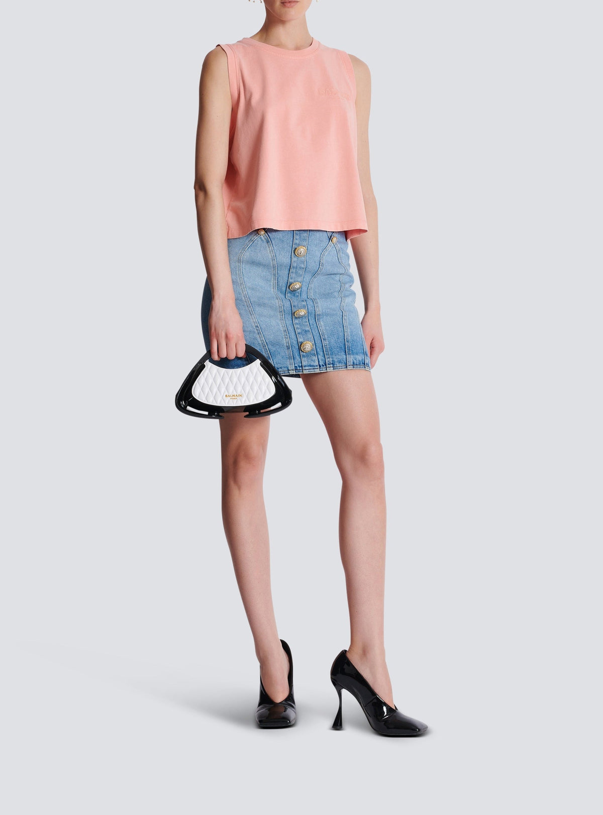 Tank top with vintage embroidery - Salmon & Salmon