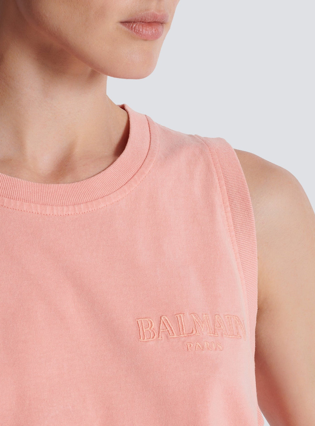 Tank top with vintage embroidery - Salmon & Salmon
