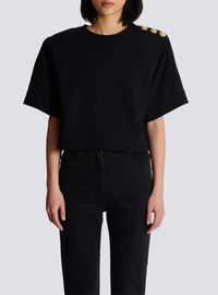 Sweatshirt court à boutons - Noir