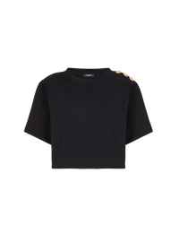 Sweat-shirt court à boutons - Noir