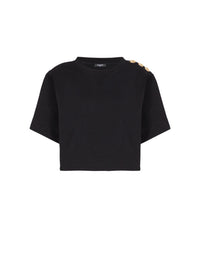 Sweatshirt court à boutons - Noir