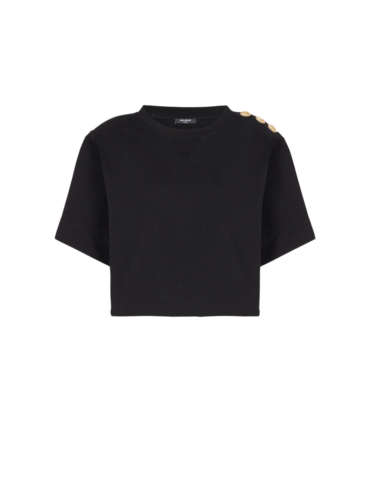 Sweatshirt court à boutons - Noir