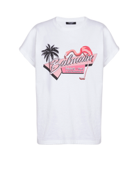 T-shirt imprimé balmain flamant rose - Multicolore