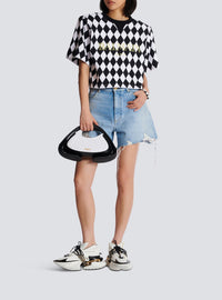 Sweatshirt imprimé crop - Noir