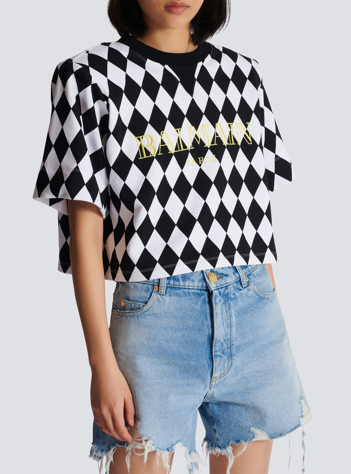 Sweatshirt imprimé crop - Noir