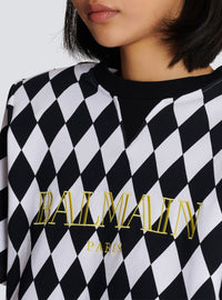 Sweatshirt imprimé crop - Noir
