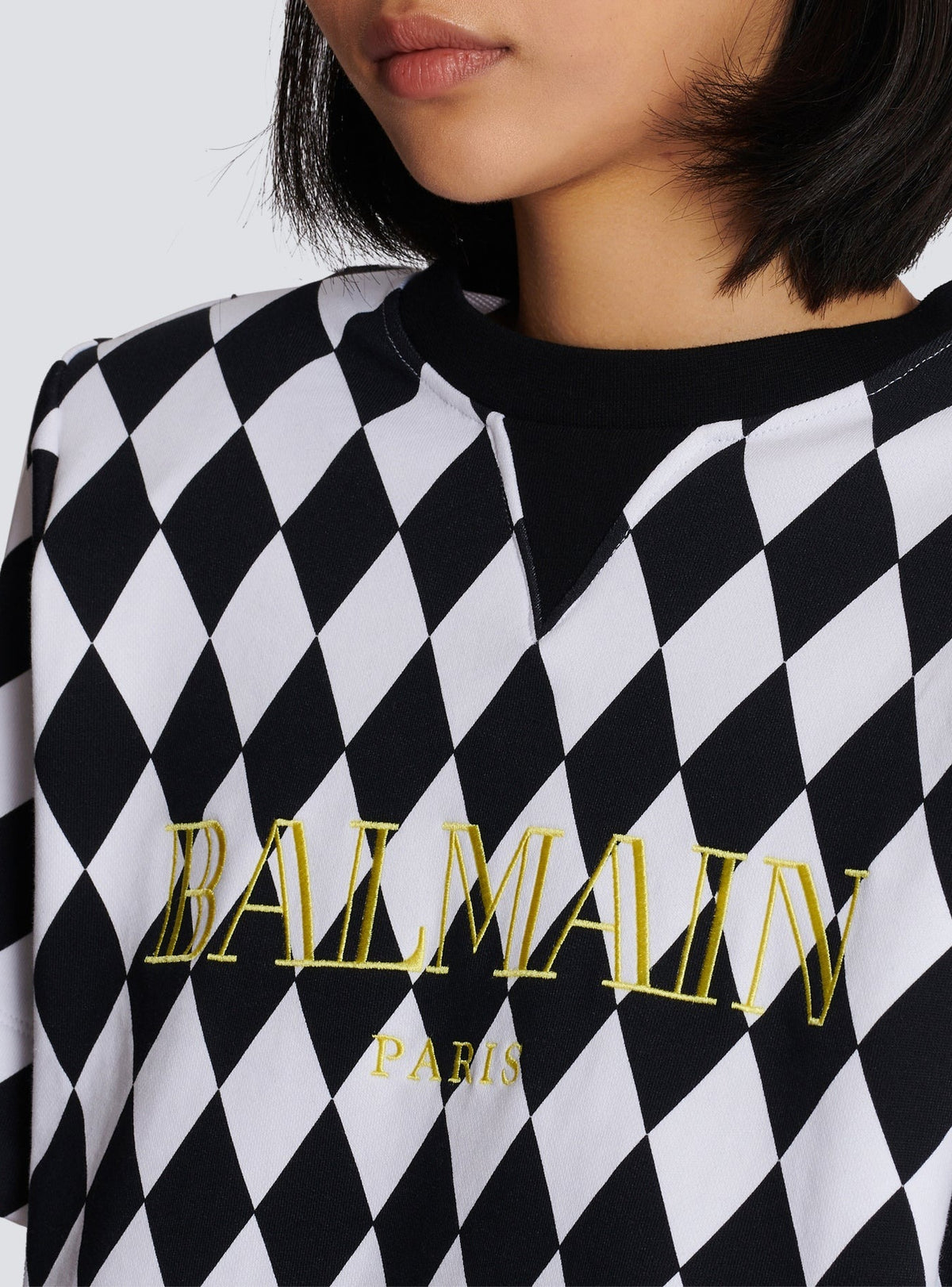 Sweatshirt imprimé crop - Noir