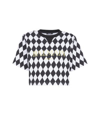 Sweatshirt imprimé crop - Noir