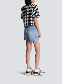 Sweatshirt imprimé crop - Noir