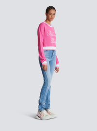 Pull en maille balmain signature - Rose & Blanc