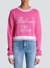 Pull en maille balmain signature - Rose & Blanc