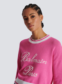 Pull en maille balmain signature - Rose & Blanc