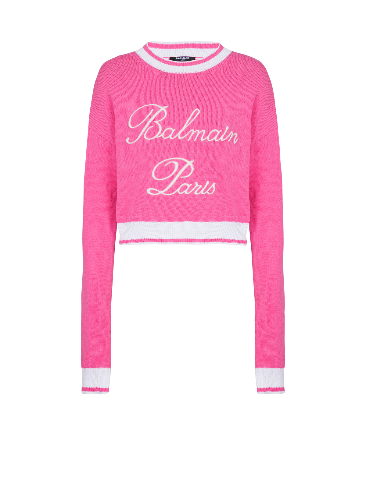Pull en maille balmain signature - Rose & Blanc
