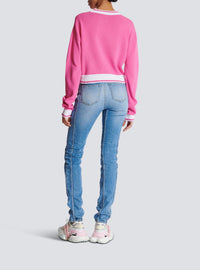 Pull en maille - Rose & Blanc