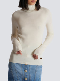 Wool turtleneck sweater - Natural