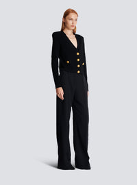 Cardigan court en maille - Noir