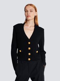 Cardigan court en maille - Noir