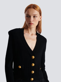 Cardigan court en maille - Noir
