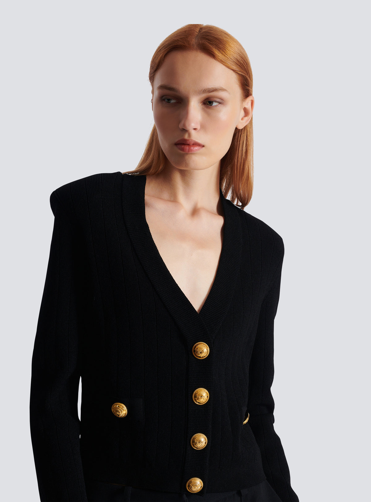 Cardigan court en maille - Noir
