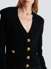 Cardigan court en maille - Noir