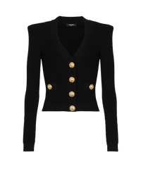 Cardigan court en maille - Noir