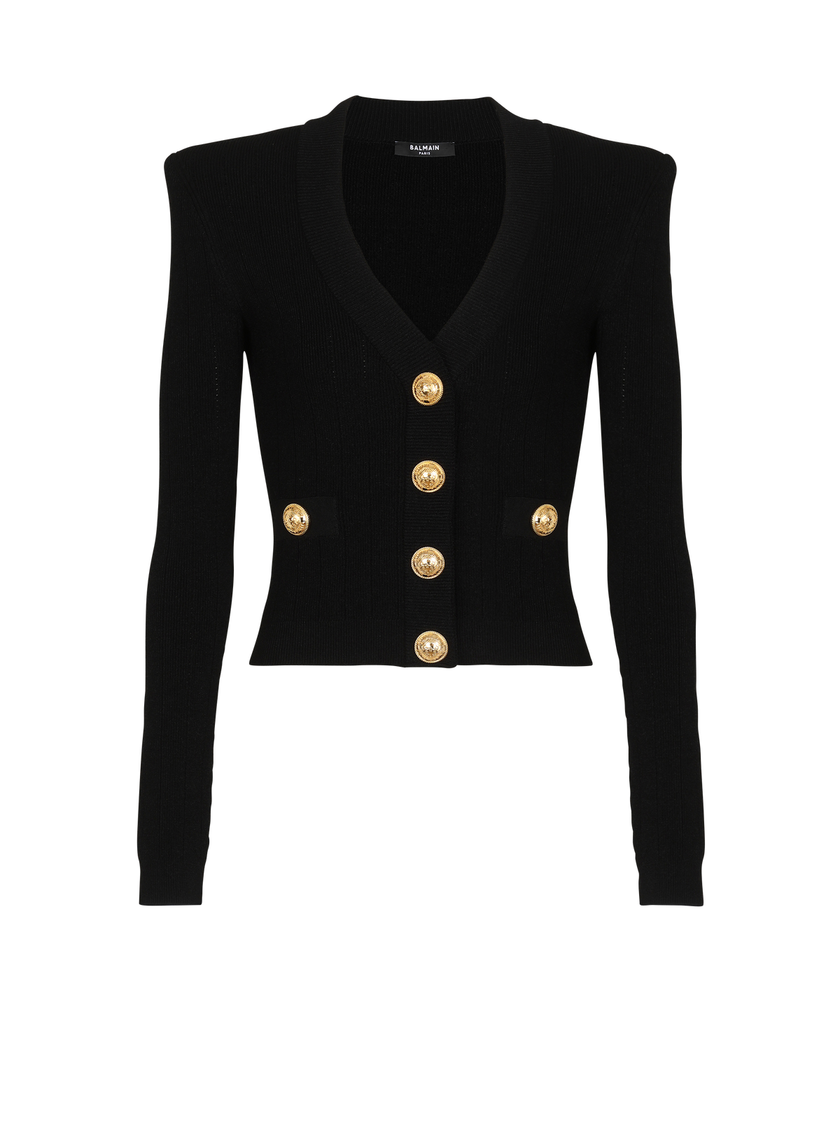 Cardigan court en maille - Noir