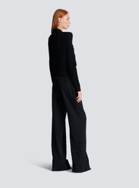 Cardigan court en maille - Noir