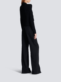 Cardigan court en maille - Noir
