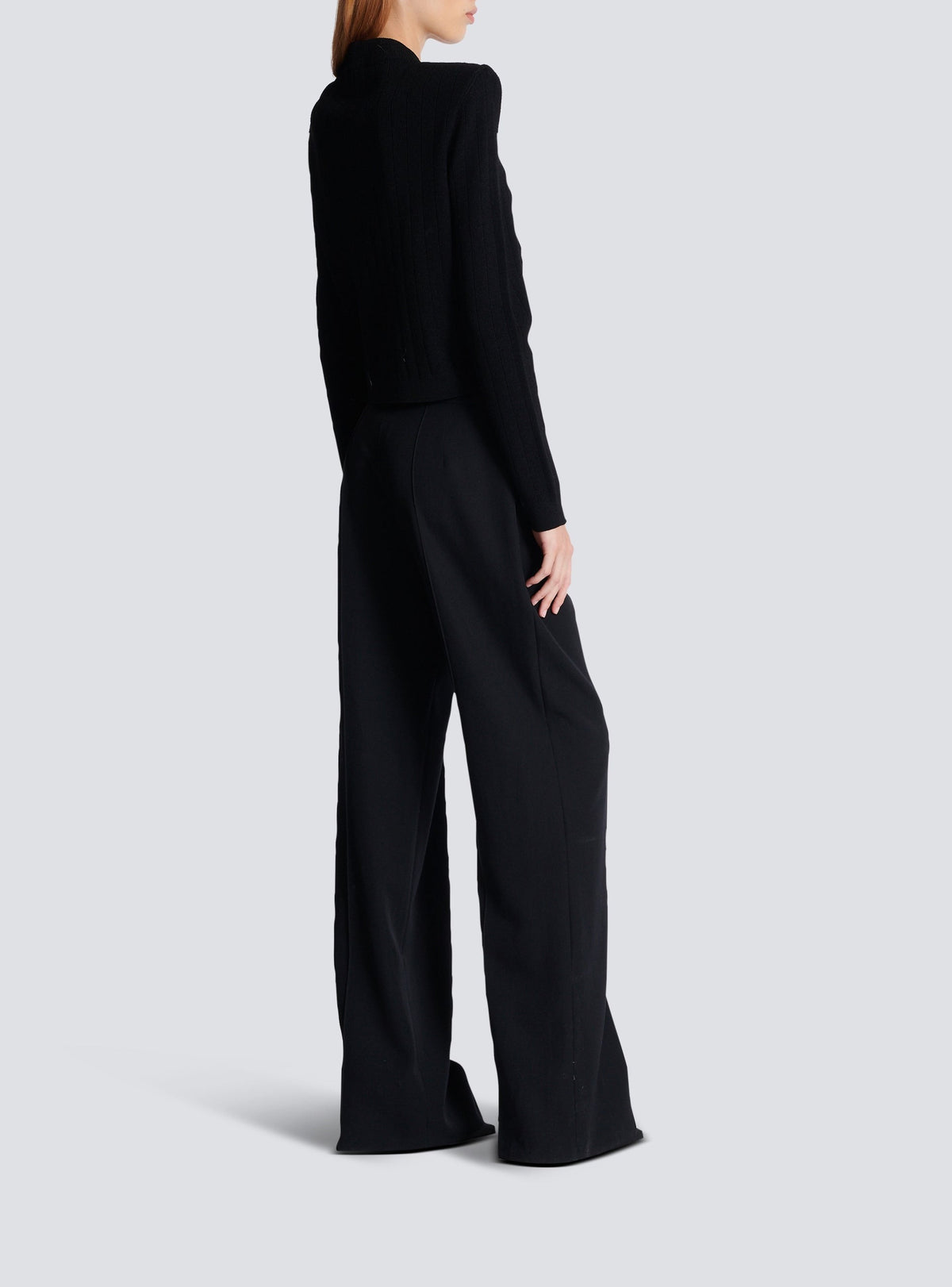 Cardigan court en maille - Noir