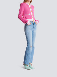 Cardigan en maille - Rose & Blanc