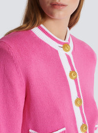 Cardigan en maille - Rose & Blanc