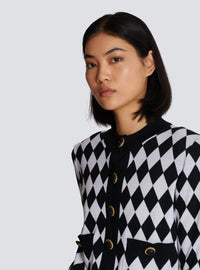Cardigan en maille diamond - Noir & Blanc