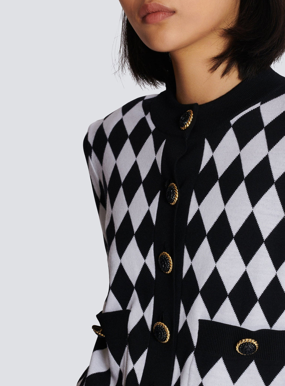 Wool cardigan - Black & White