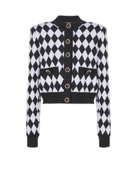 Cardigan en maille diamond - Noir & Blanc