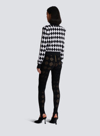 Cardigan en maille diamond - Noir & Blanc