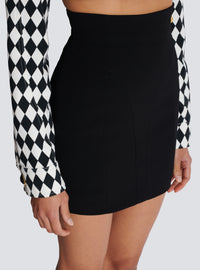 Jupe crêpe taille haute - Noir