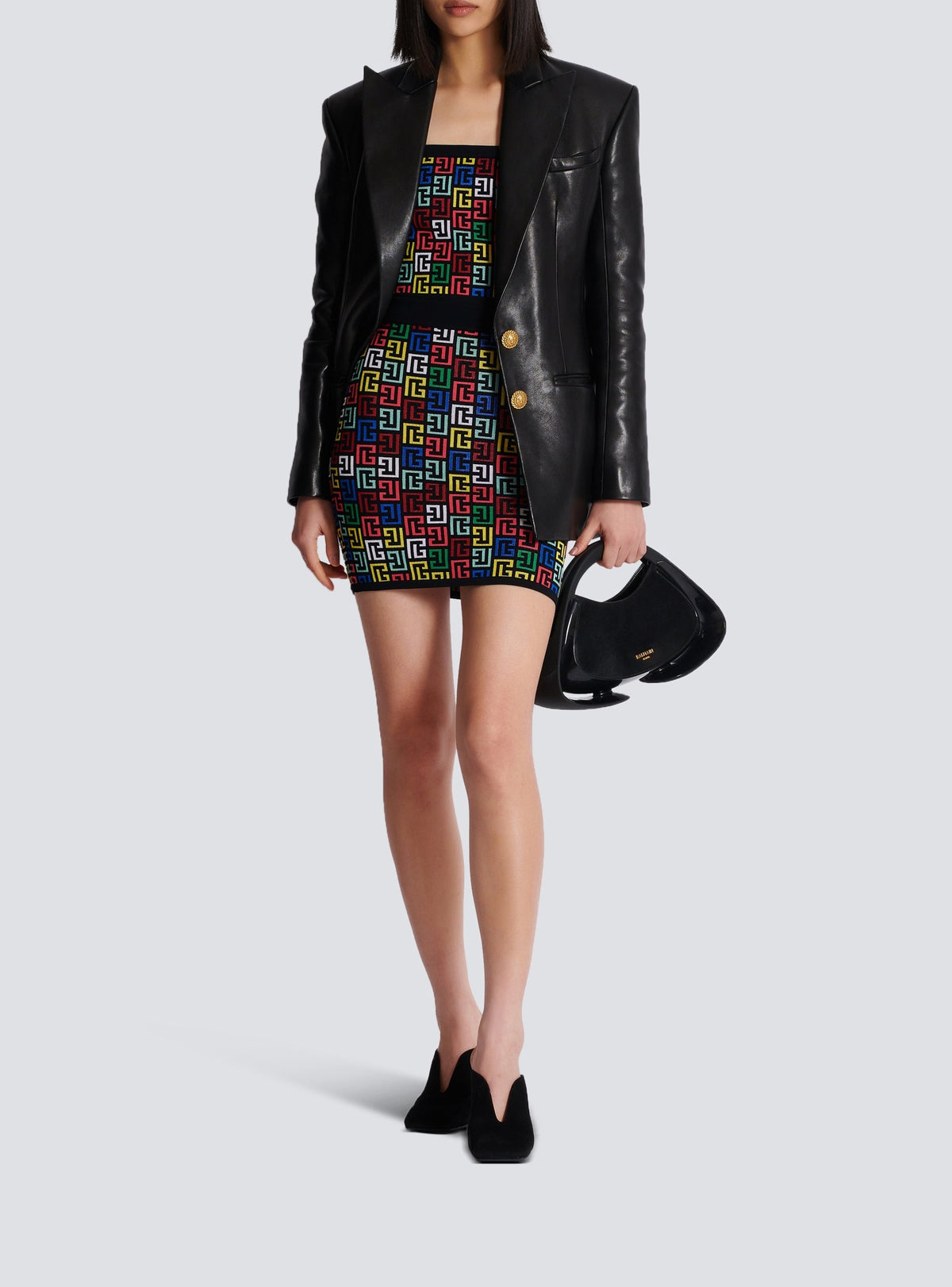 Jupe courte en maille - Multicolore