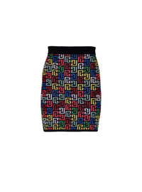 Jupe courte en maille - Multicolore
