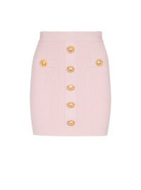 Jupe en maille à boutons - Rose Clair