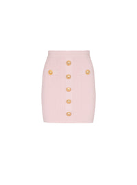 Buttoned knit skirt - Light Pink
