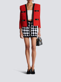 Jacquard short skirt - Black & White