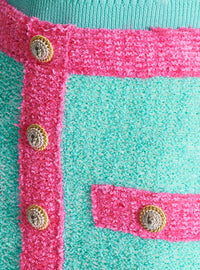 Jupe en maille bicolore à boutons - Multicolore
