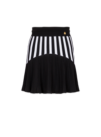 Jupe plissée en maille rayée - Noir & Blanc