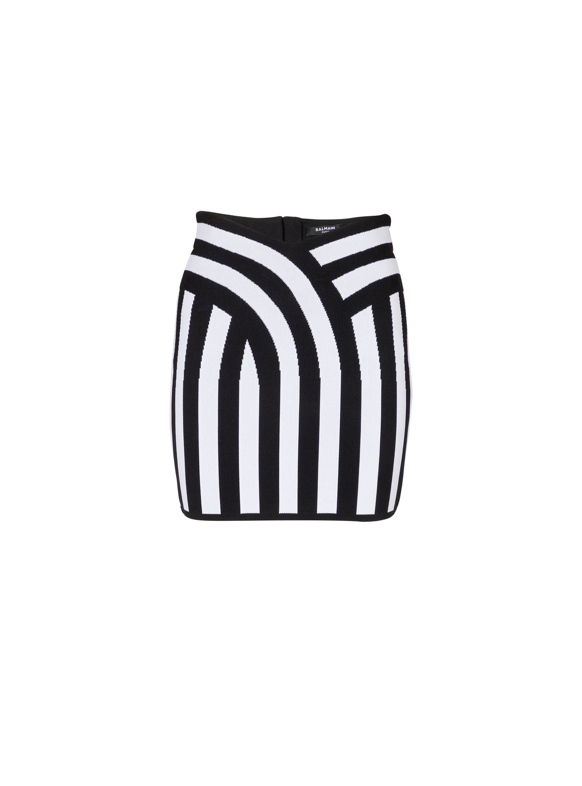 Jupe courte en maille rayée - Noir & Blanc