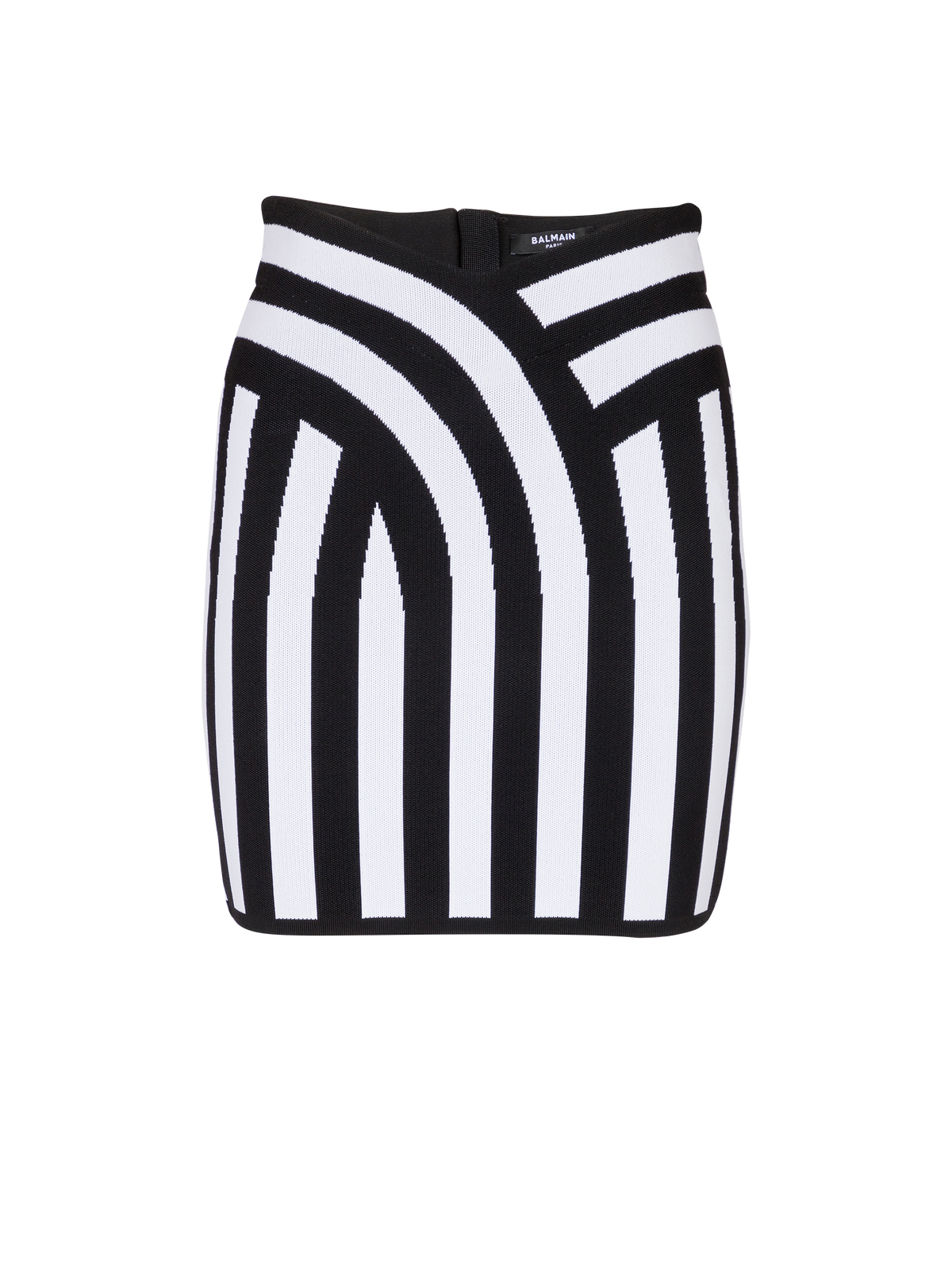 Jupe courte en maille rayée - Noir & Blanc