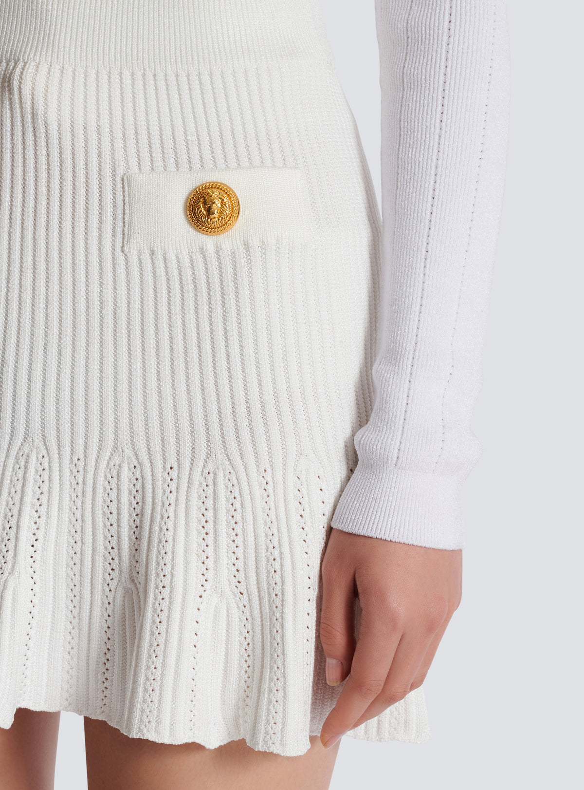 Jupe patineuse en maille - Blanc