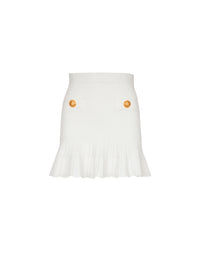 Jupe courte patineuse en maille - Blanc