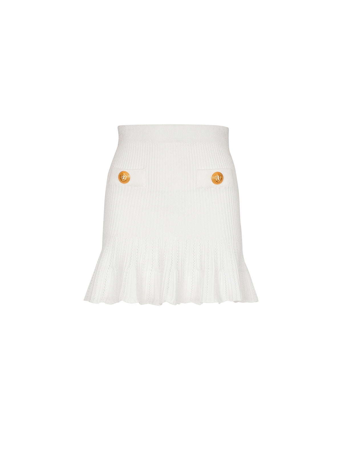 Jupe courte patineuse en maille - Blanc